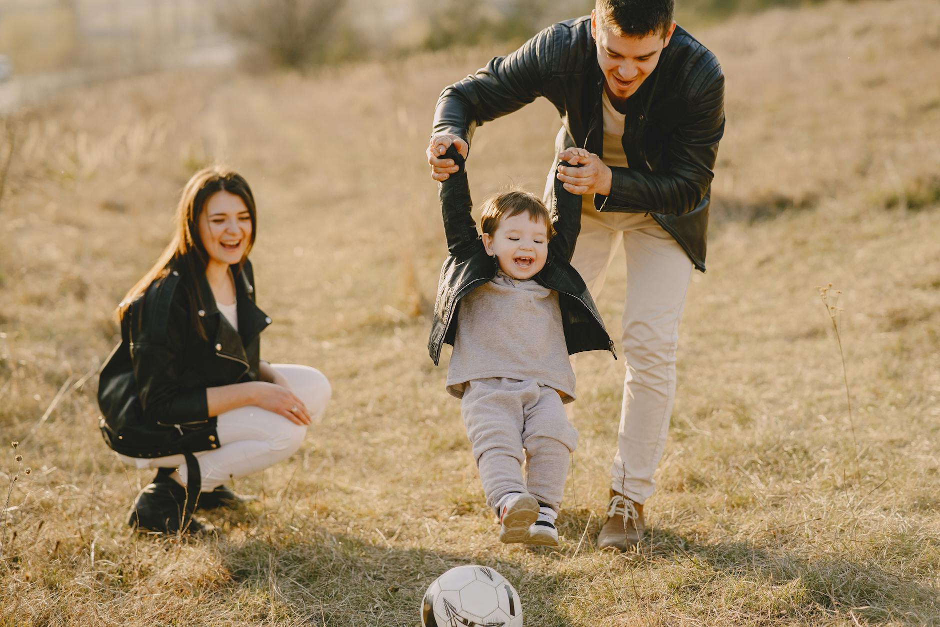 A family enjoying time together outdoors
